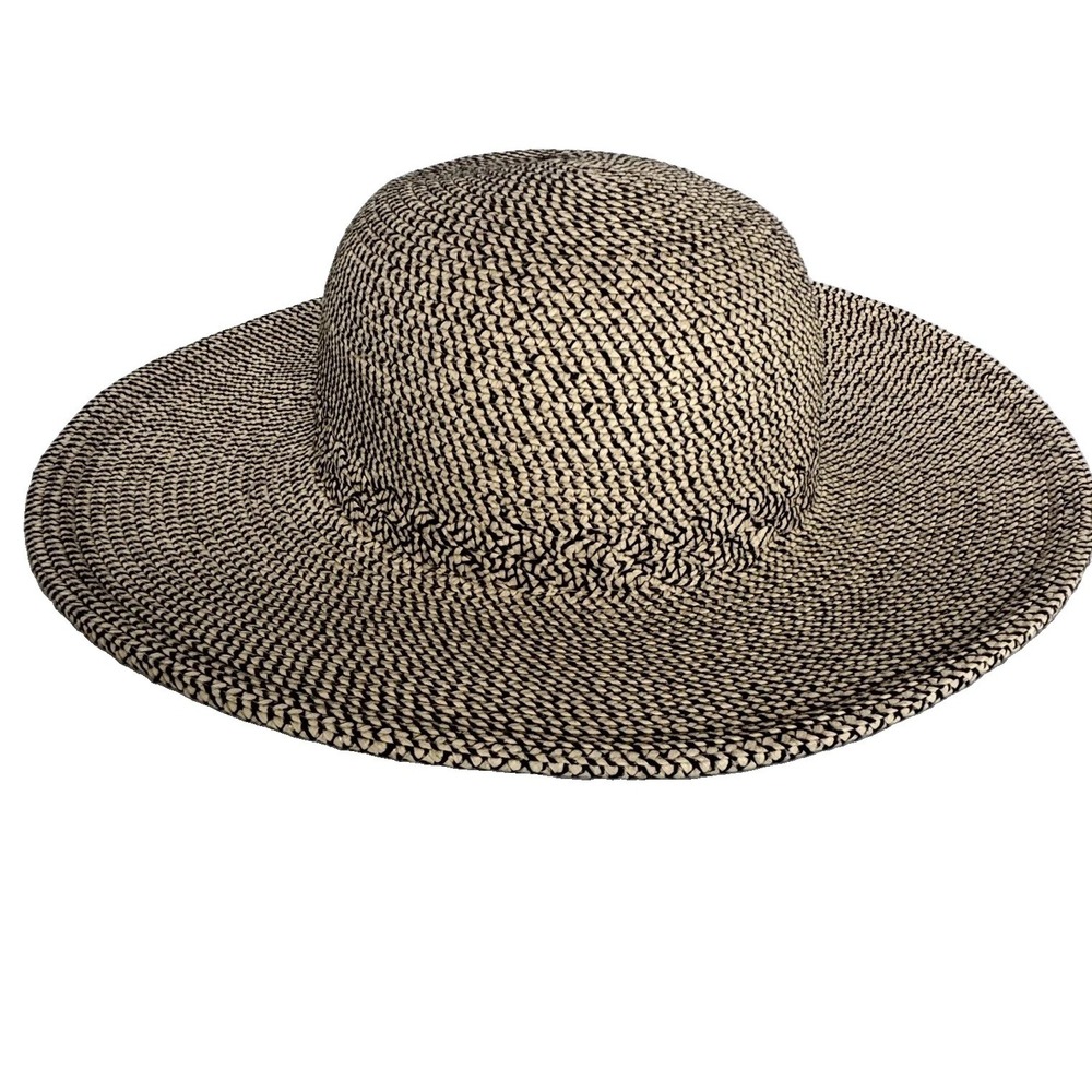 SunDay UV Charleston Hat O/S Pepper Tweed Beige Black UPF 50 Cruise Resort Beach